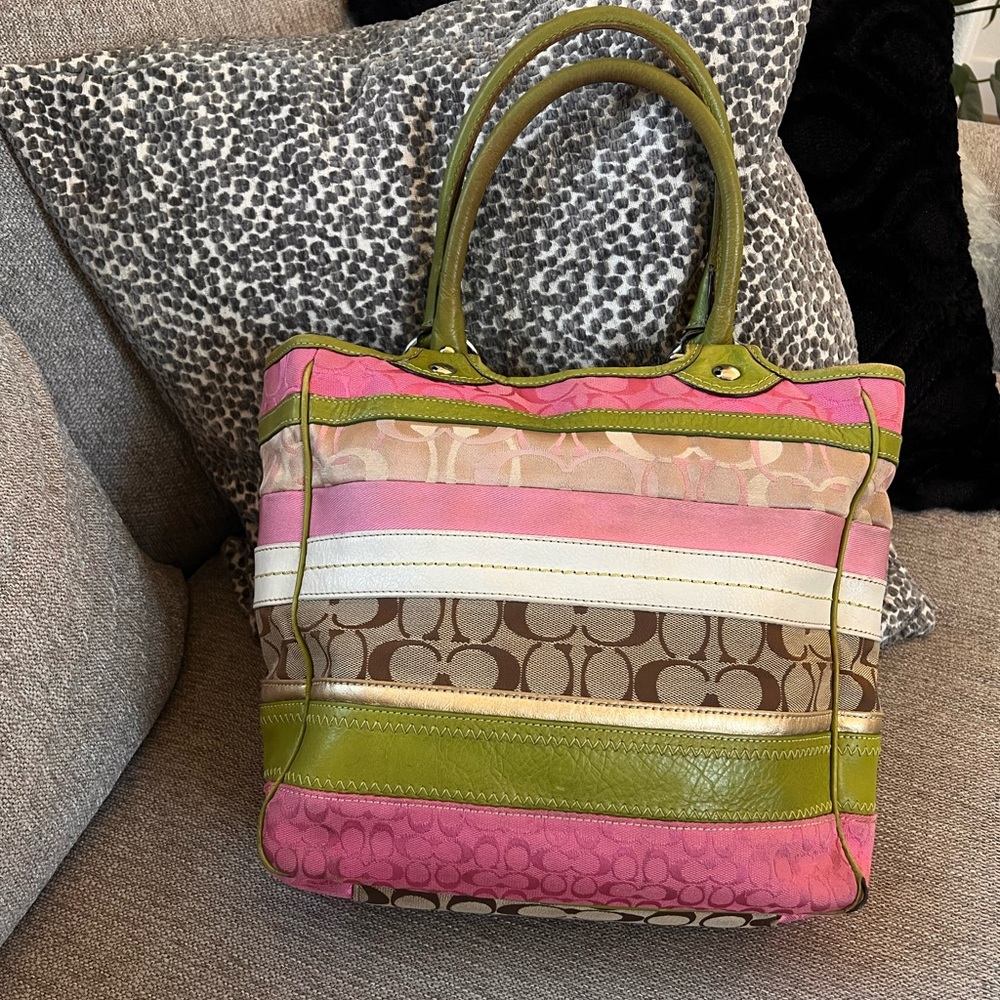 Coach Bleecker Patchwork Jacquard Leather Tote 14726 Rare Daisy Bag - Picture 3 of 13